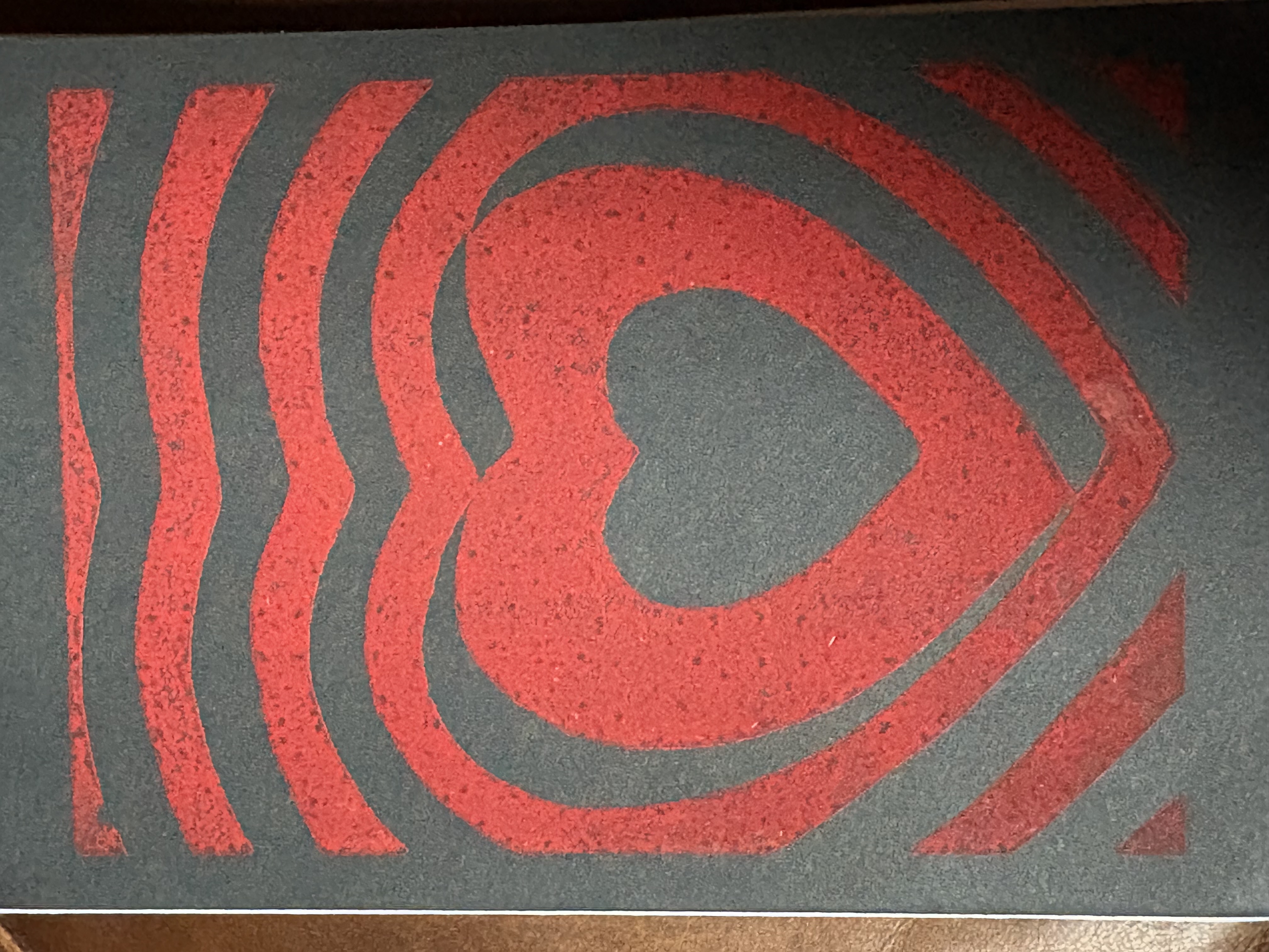 Red Heart on Charcoal Card