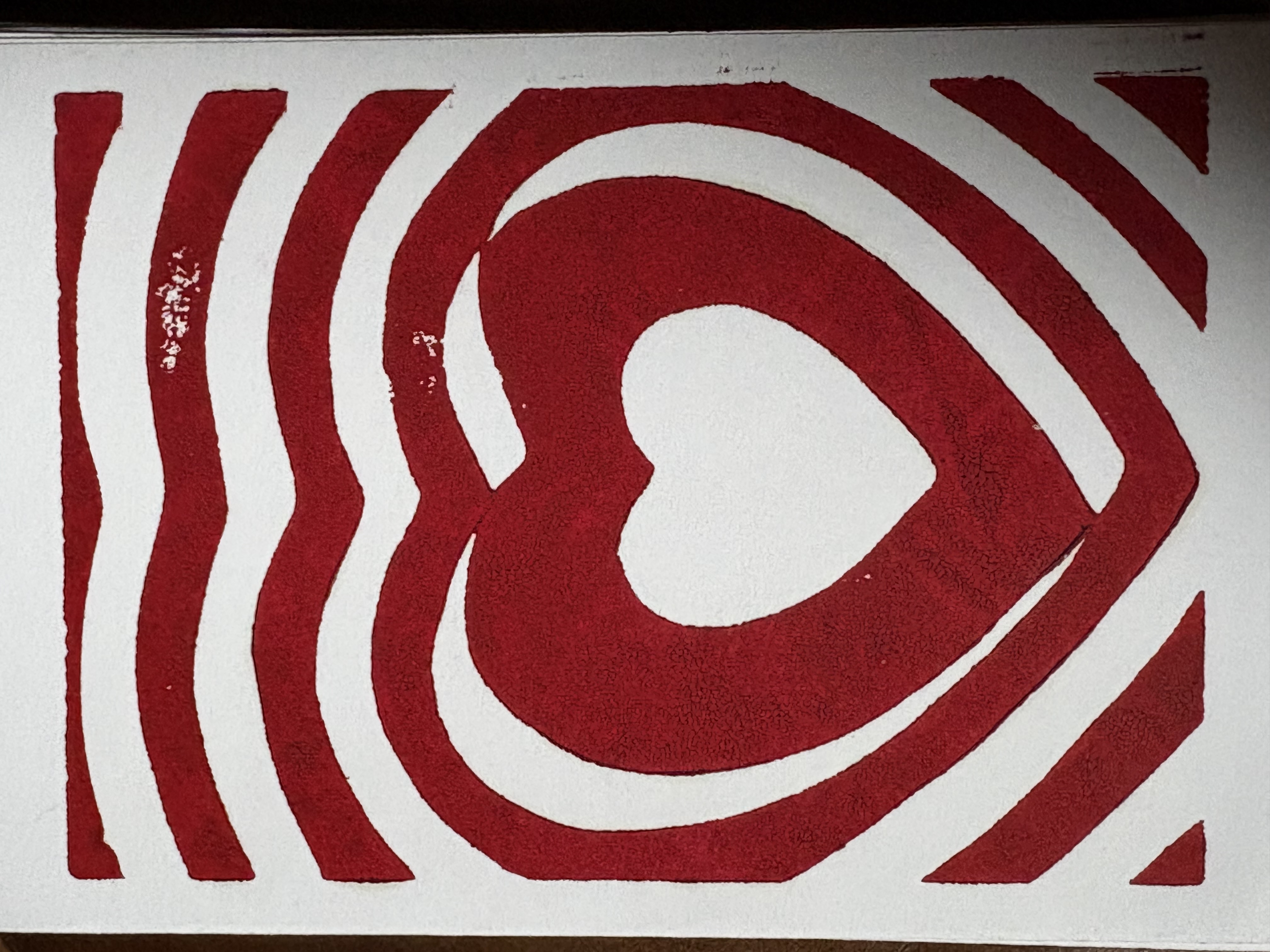 Red Heart on White Card