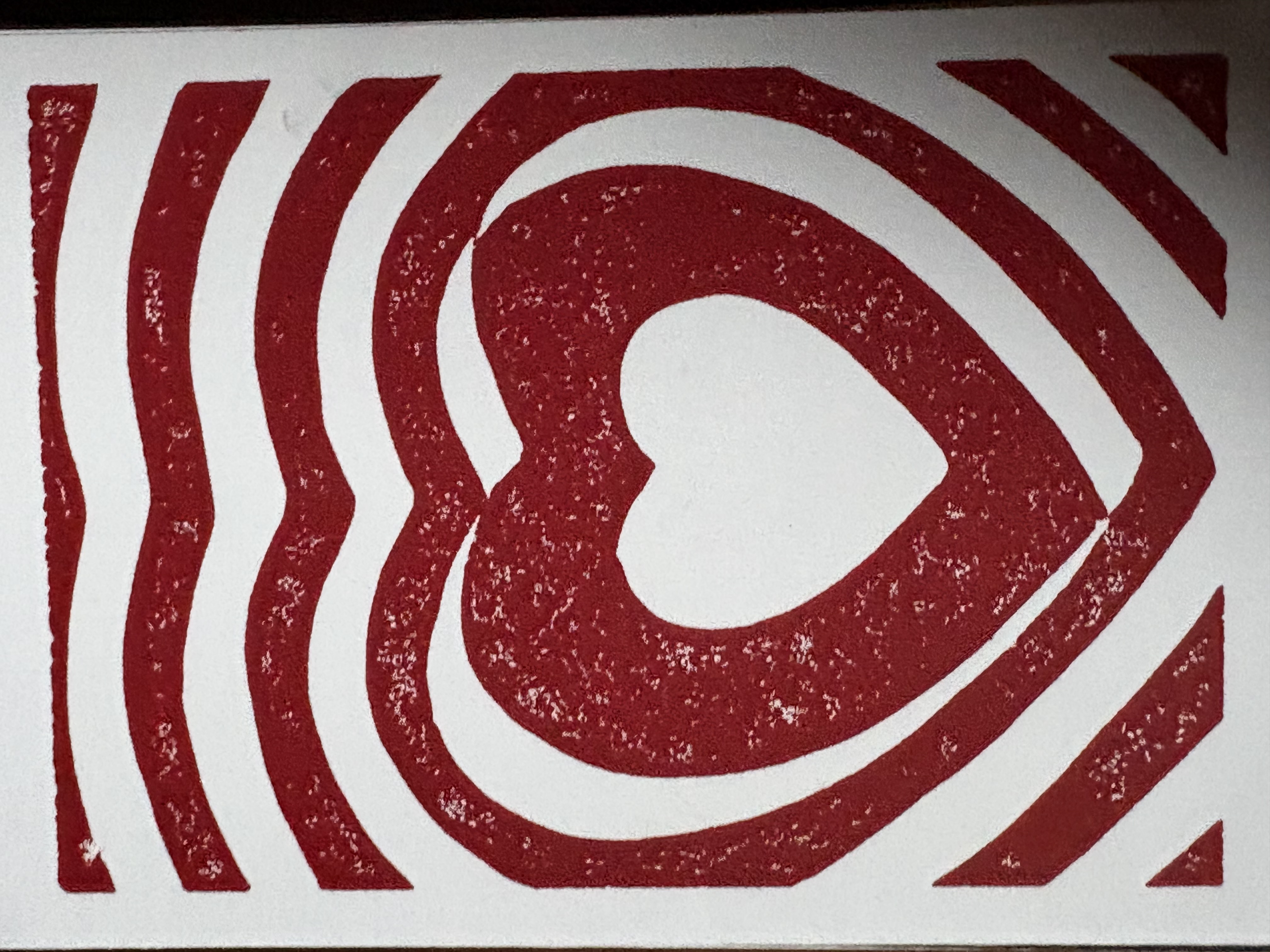 Red Heart on White Card