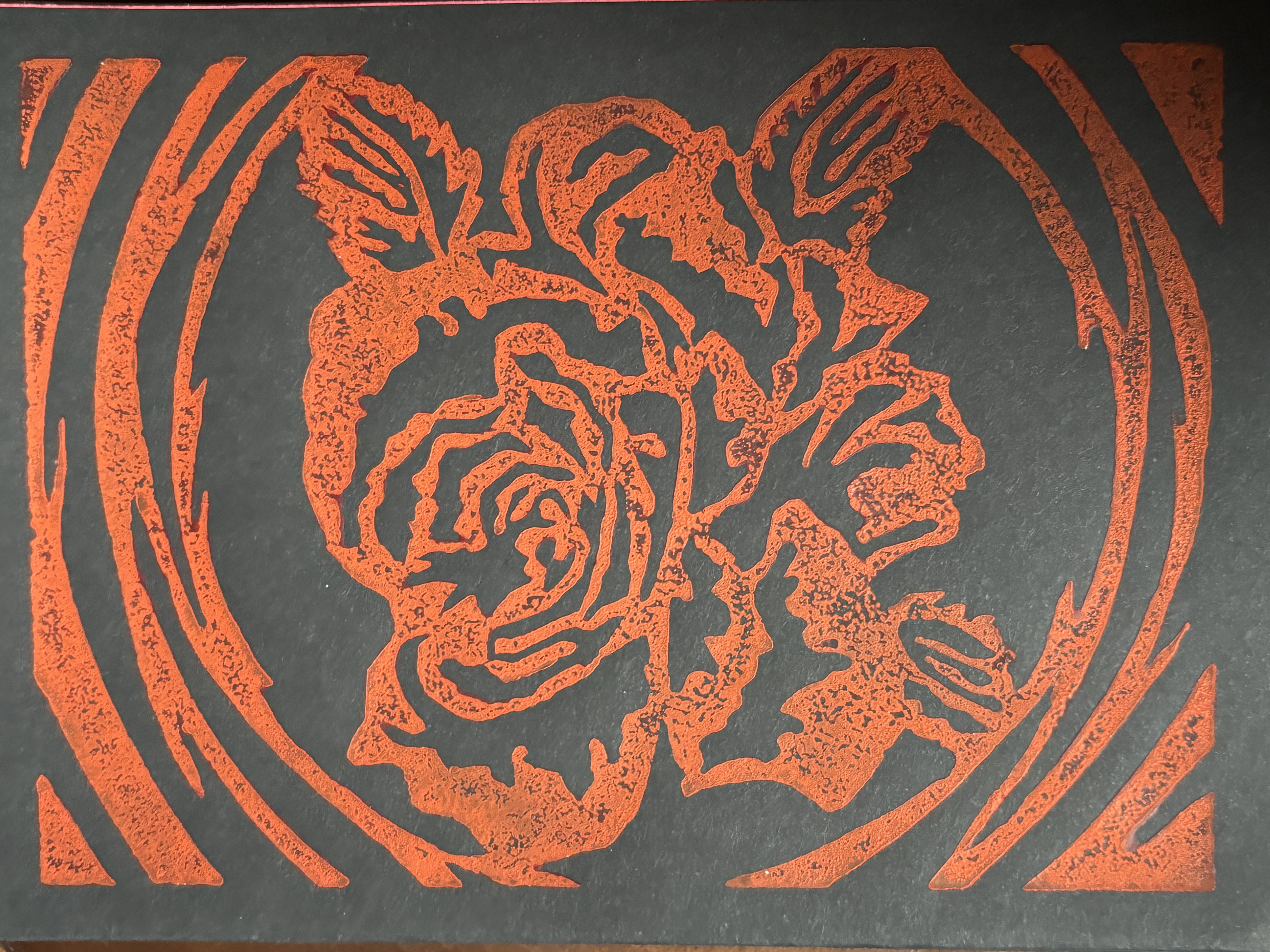 Orange Rose on Charcoal Card