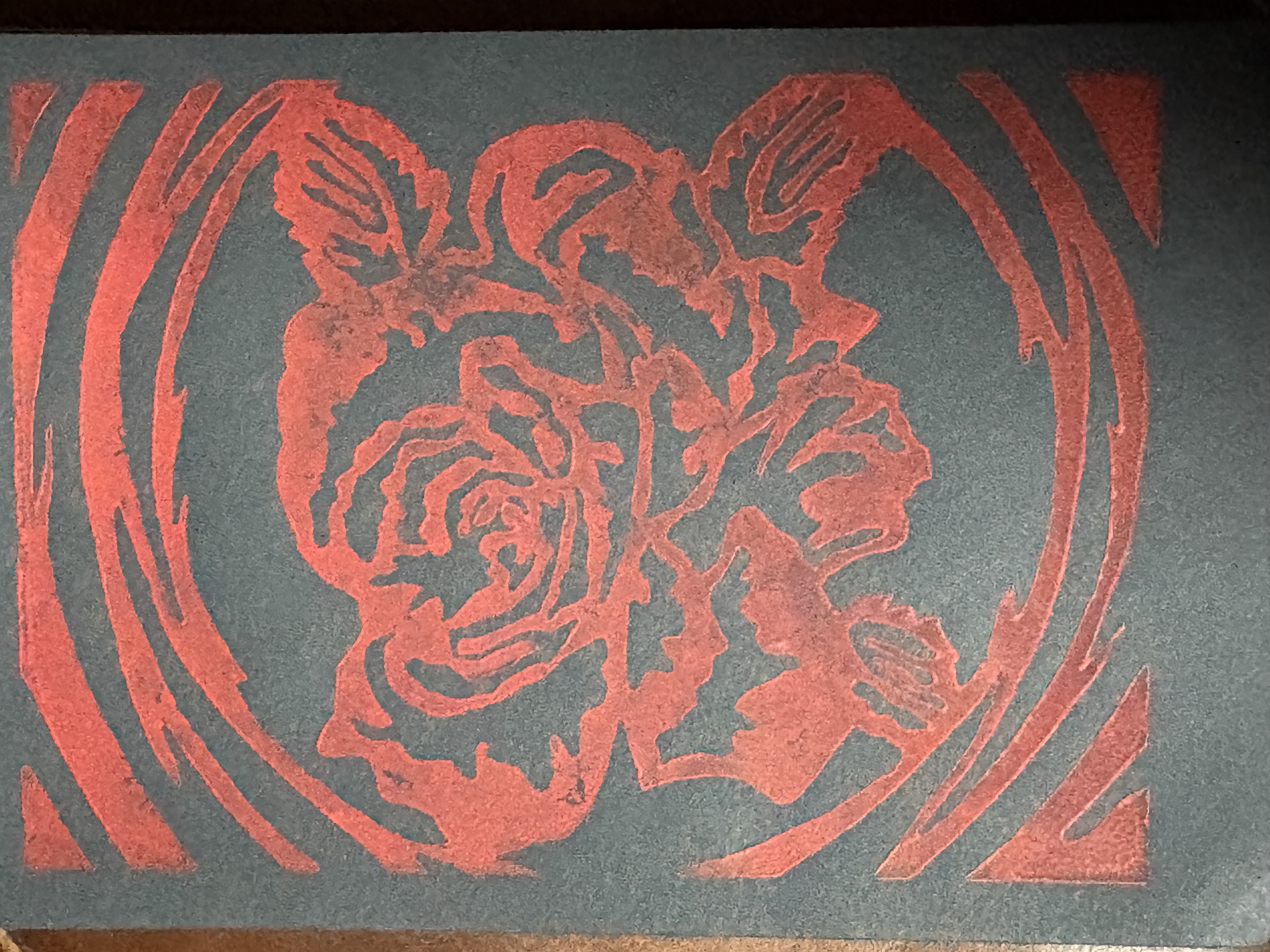 Red Rose on Charcoal Card