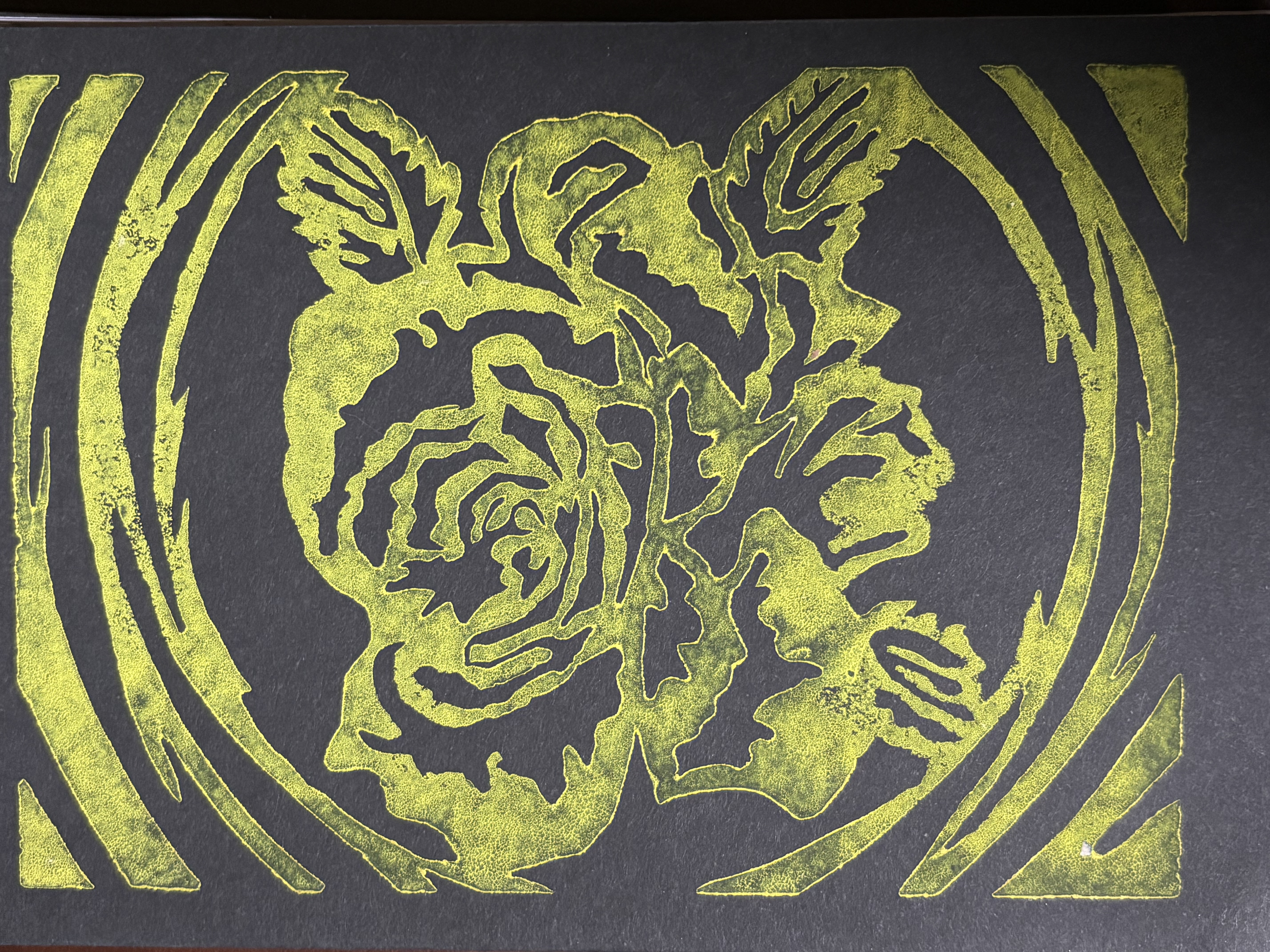 Lime Rose on Charcoal Card