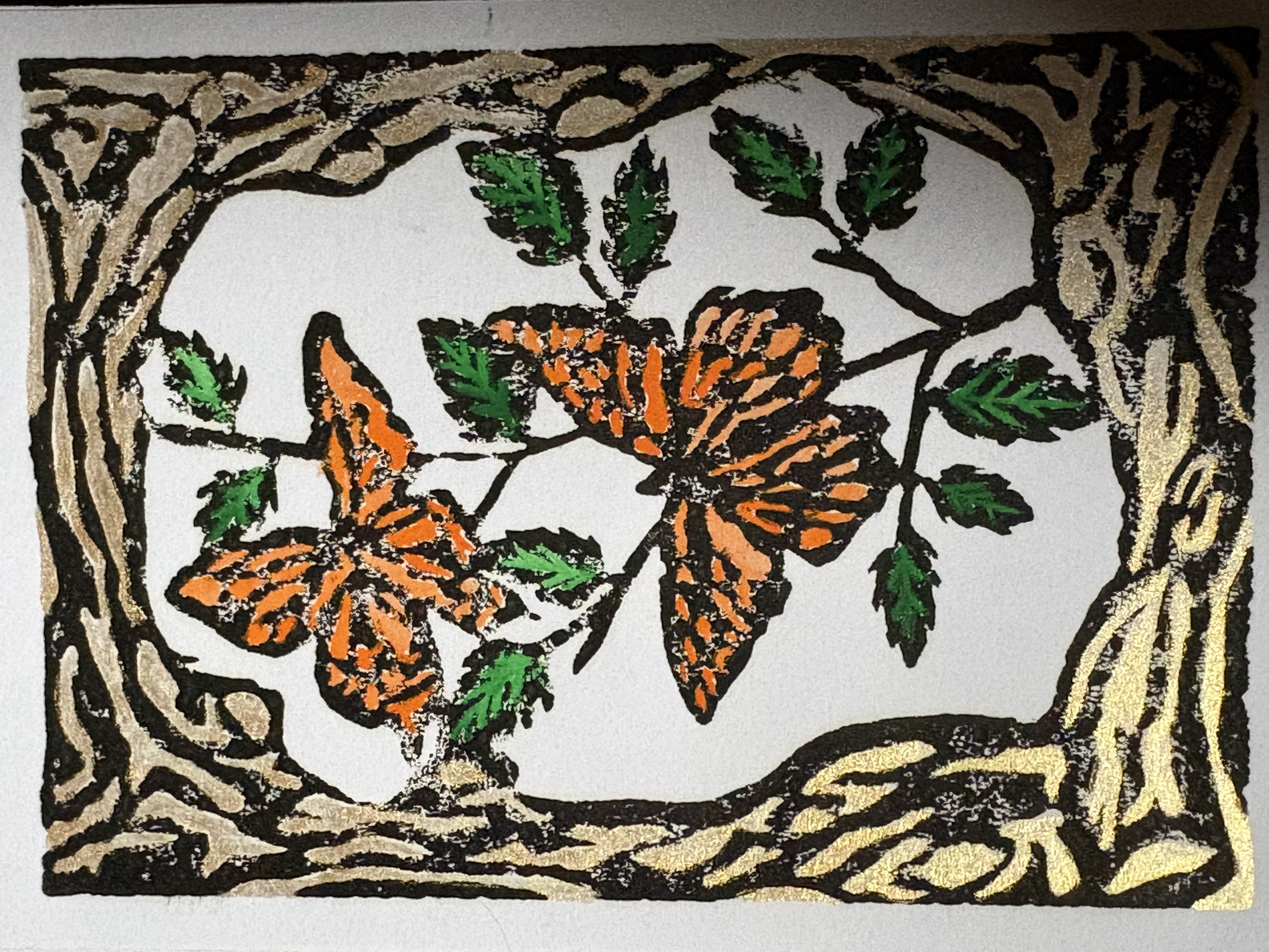 Orange Butterfly Garden Card