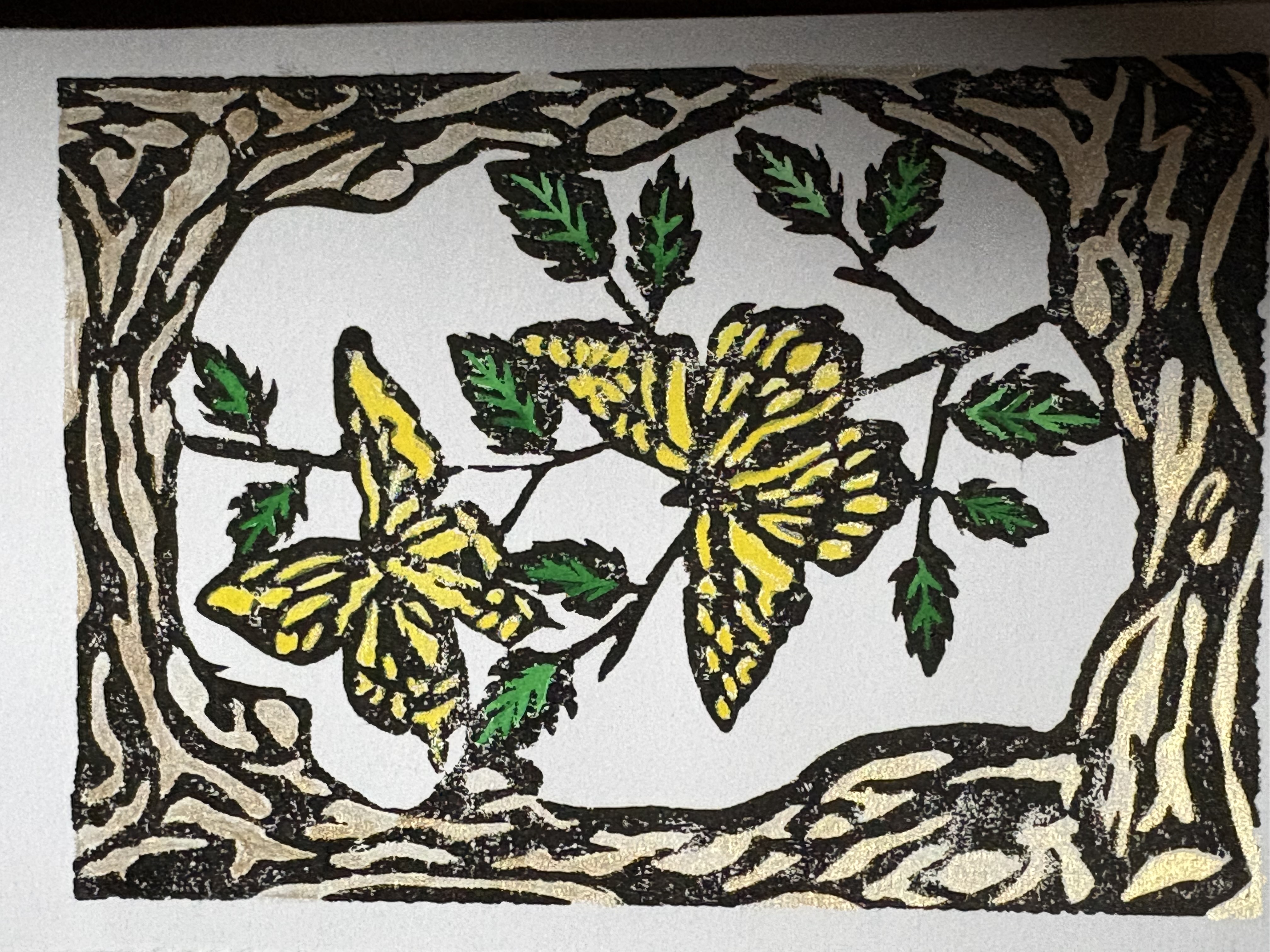 Yellow Butterfly Garden Card