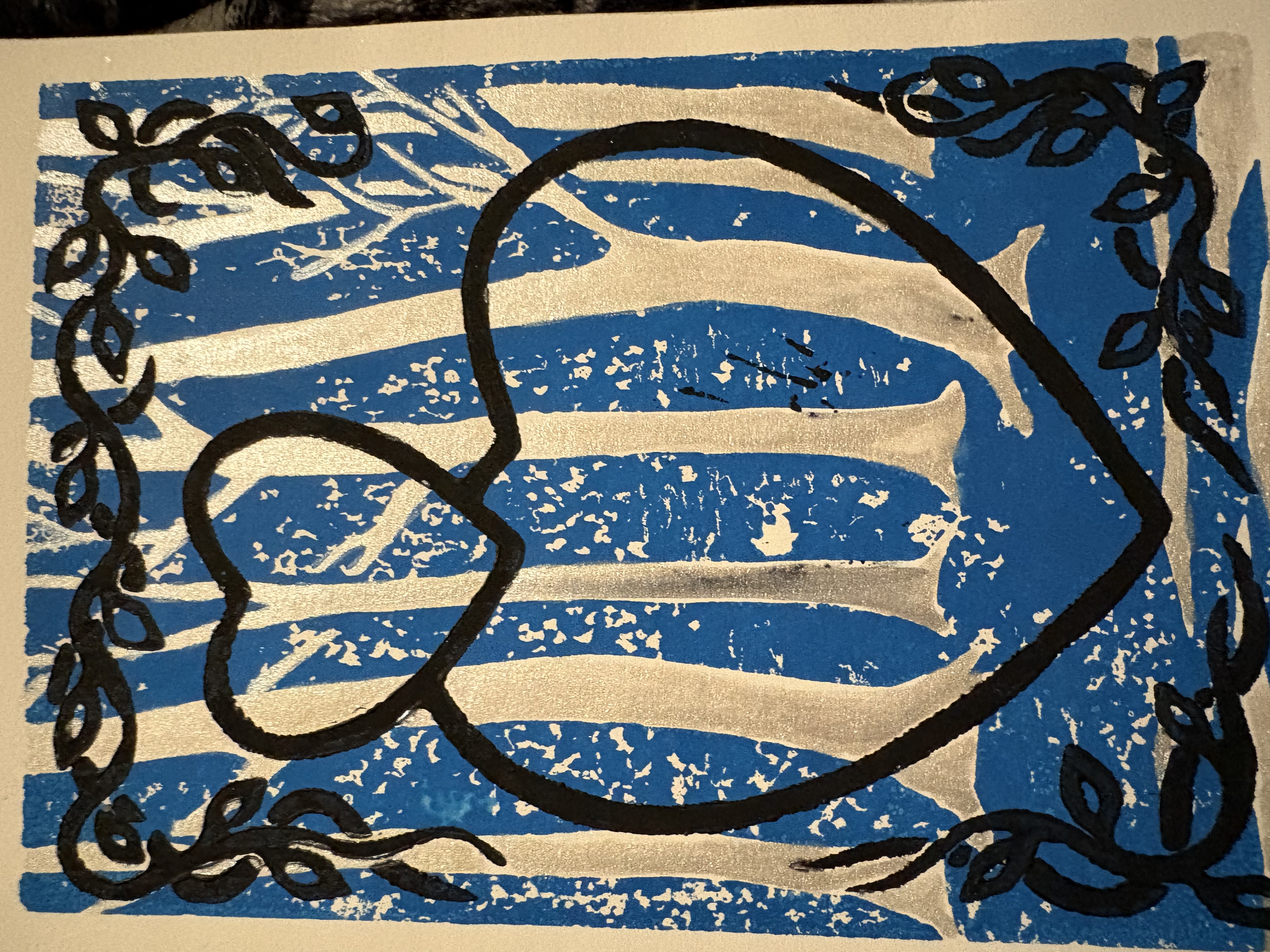 Blue Woodland Heart Card