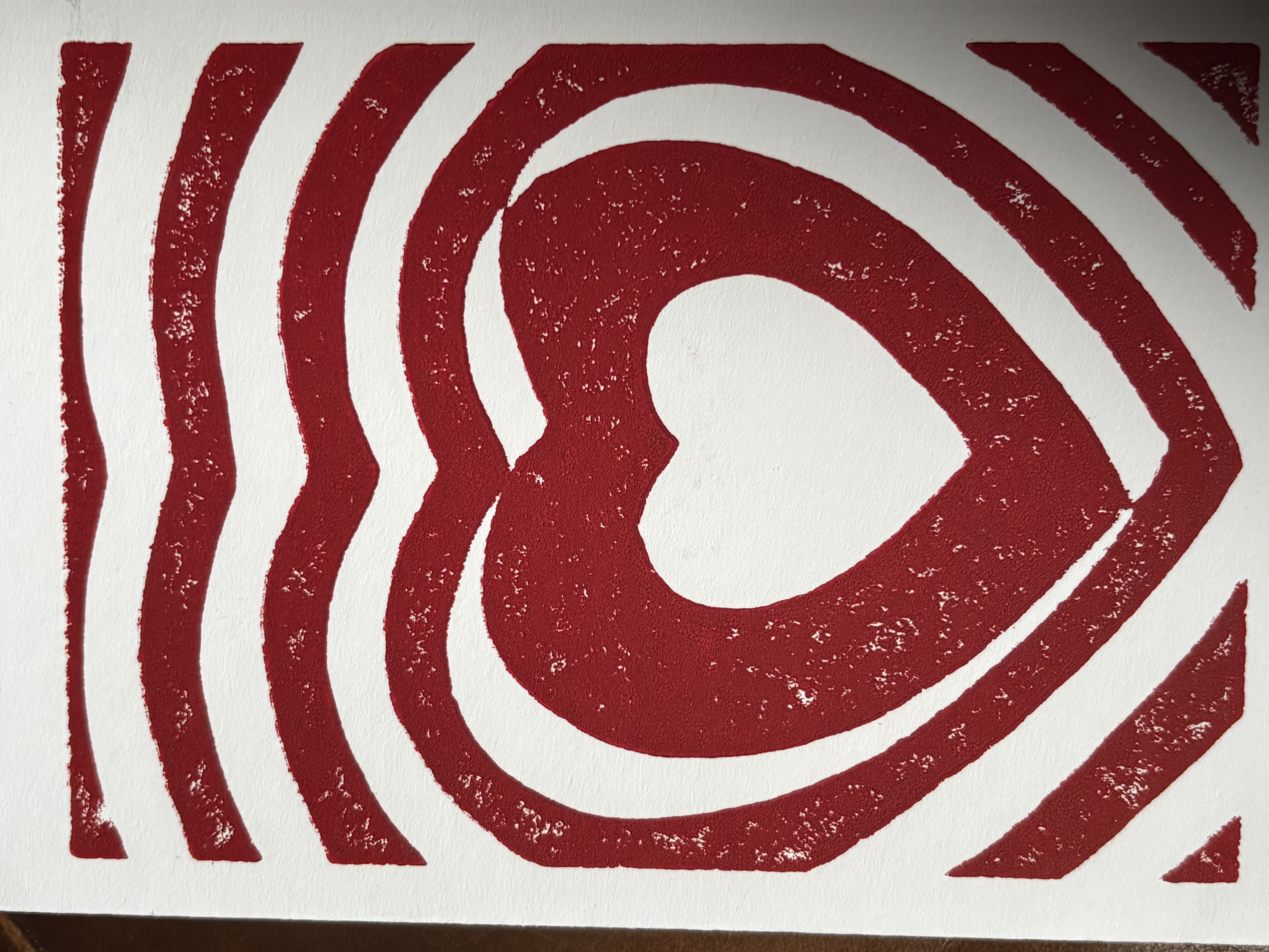 Red Heart on White Card