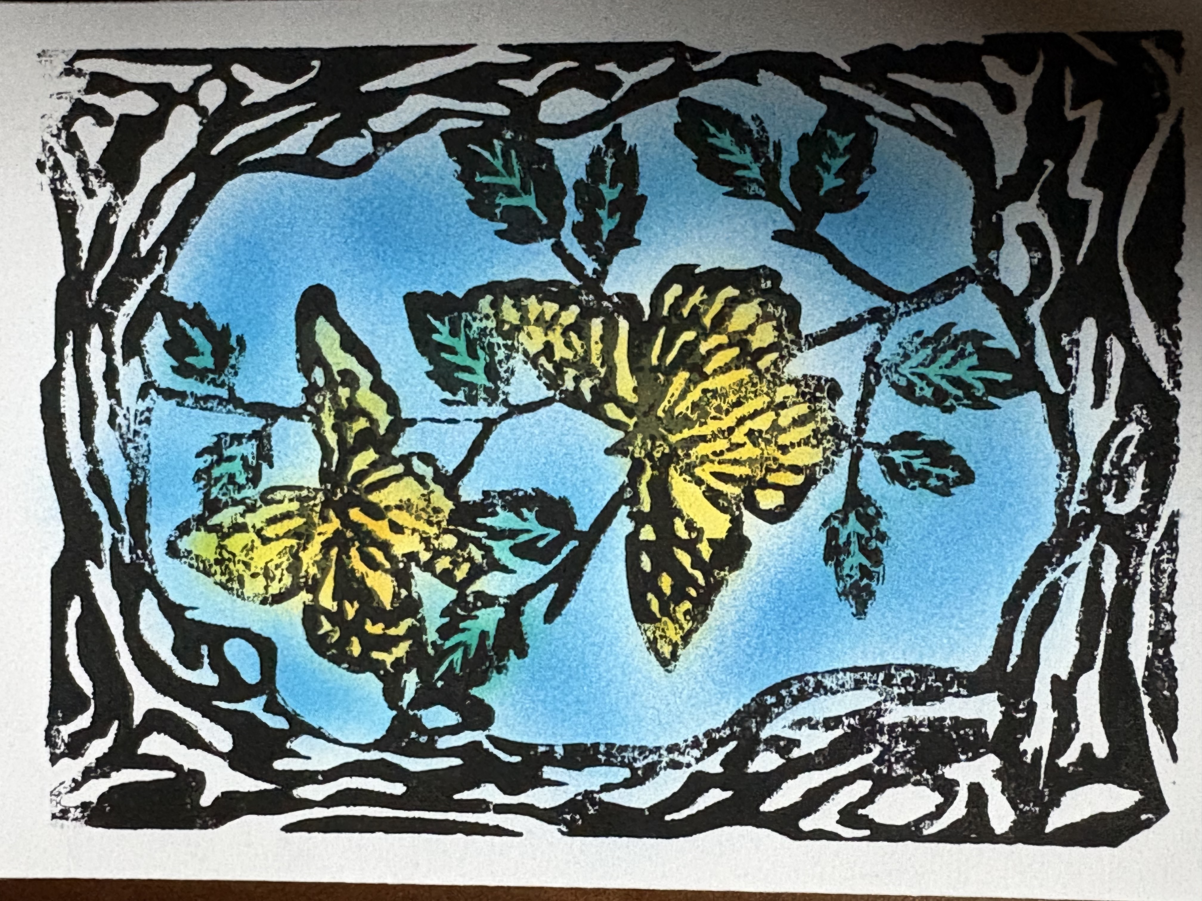 Yellow Butterflies with Blue Sky Card