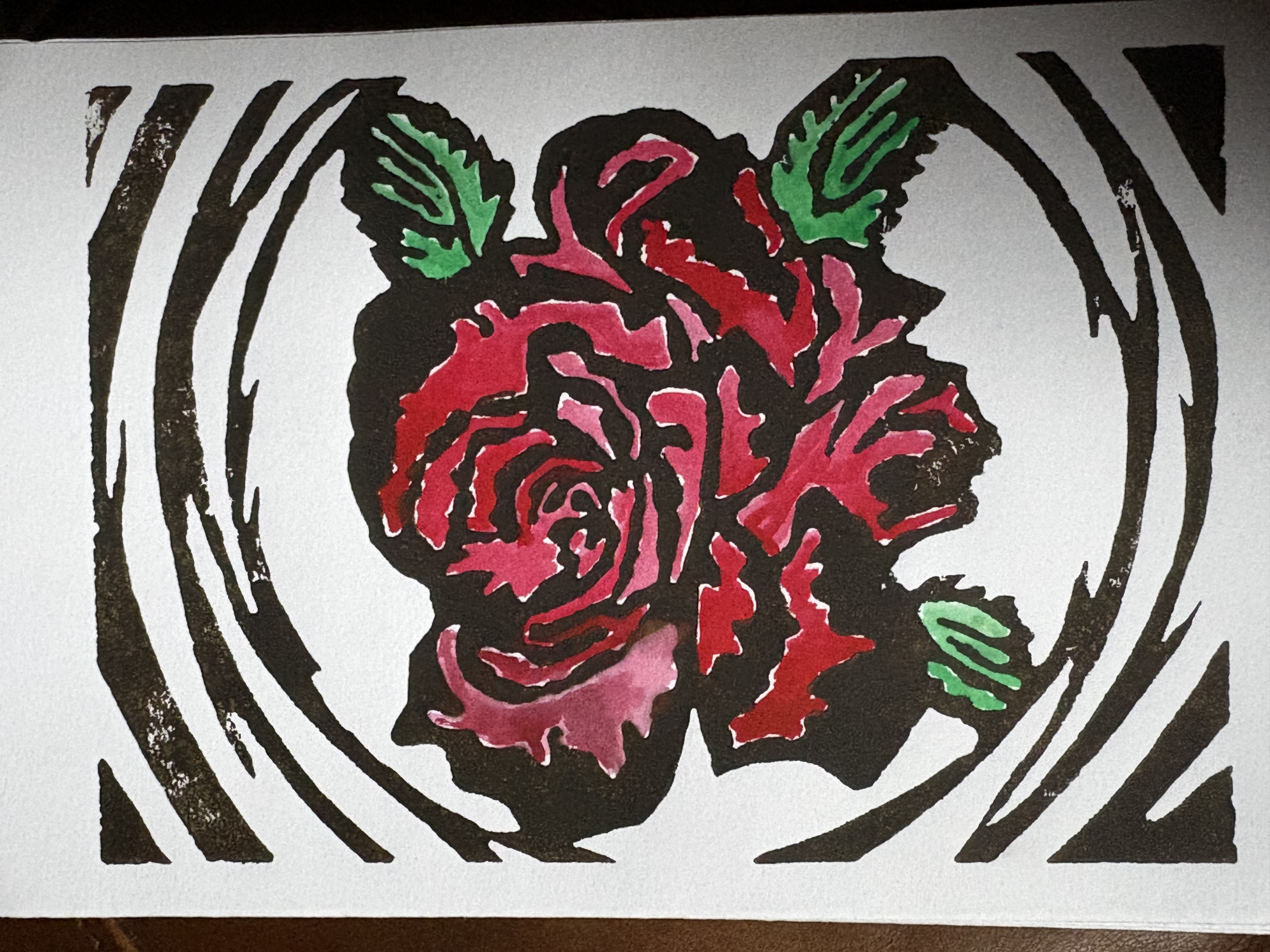 Pink and Red Rose Card