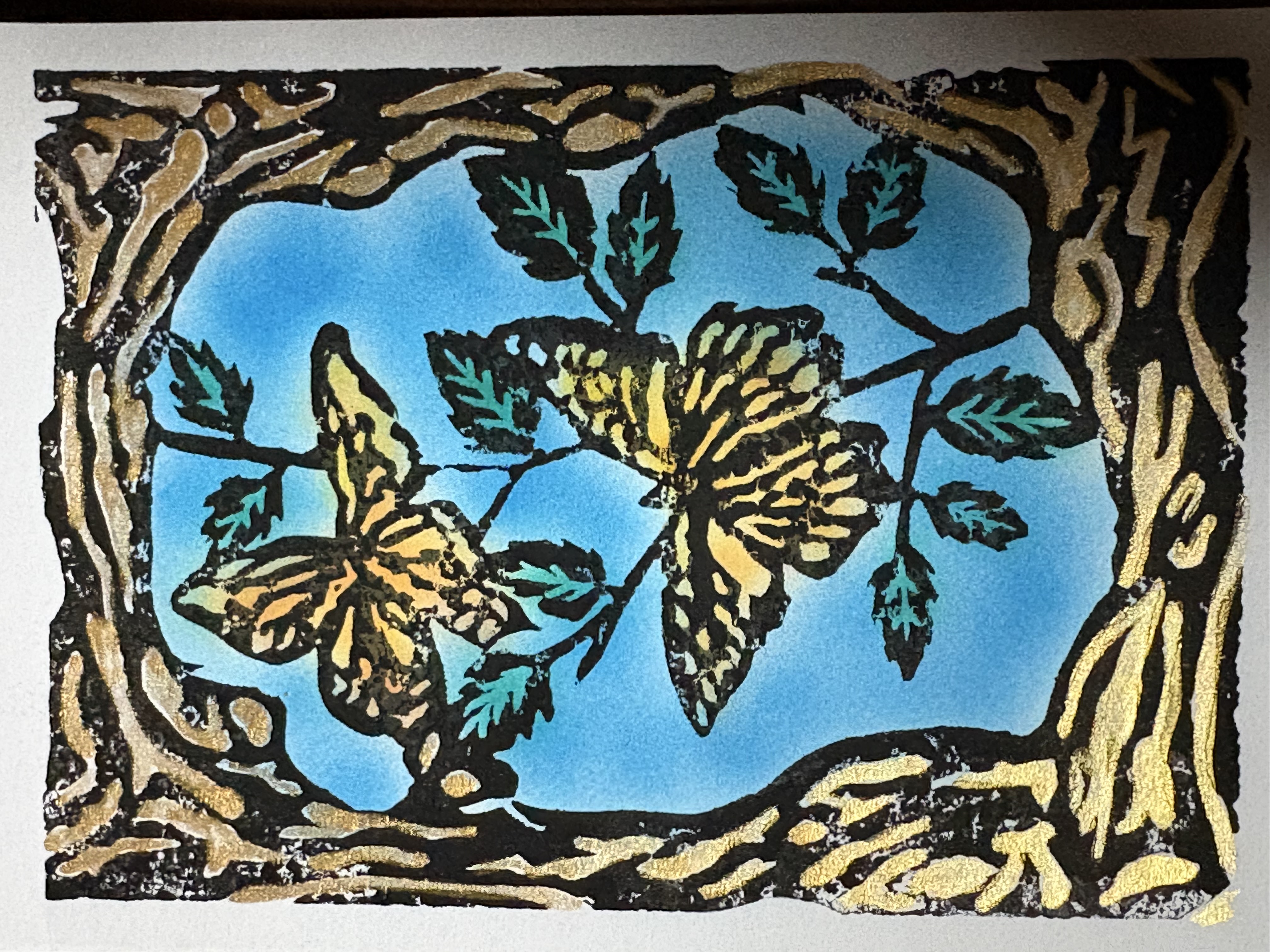 Yellow Butterflies with Blue Sky Card