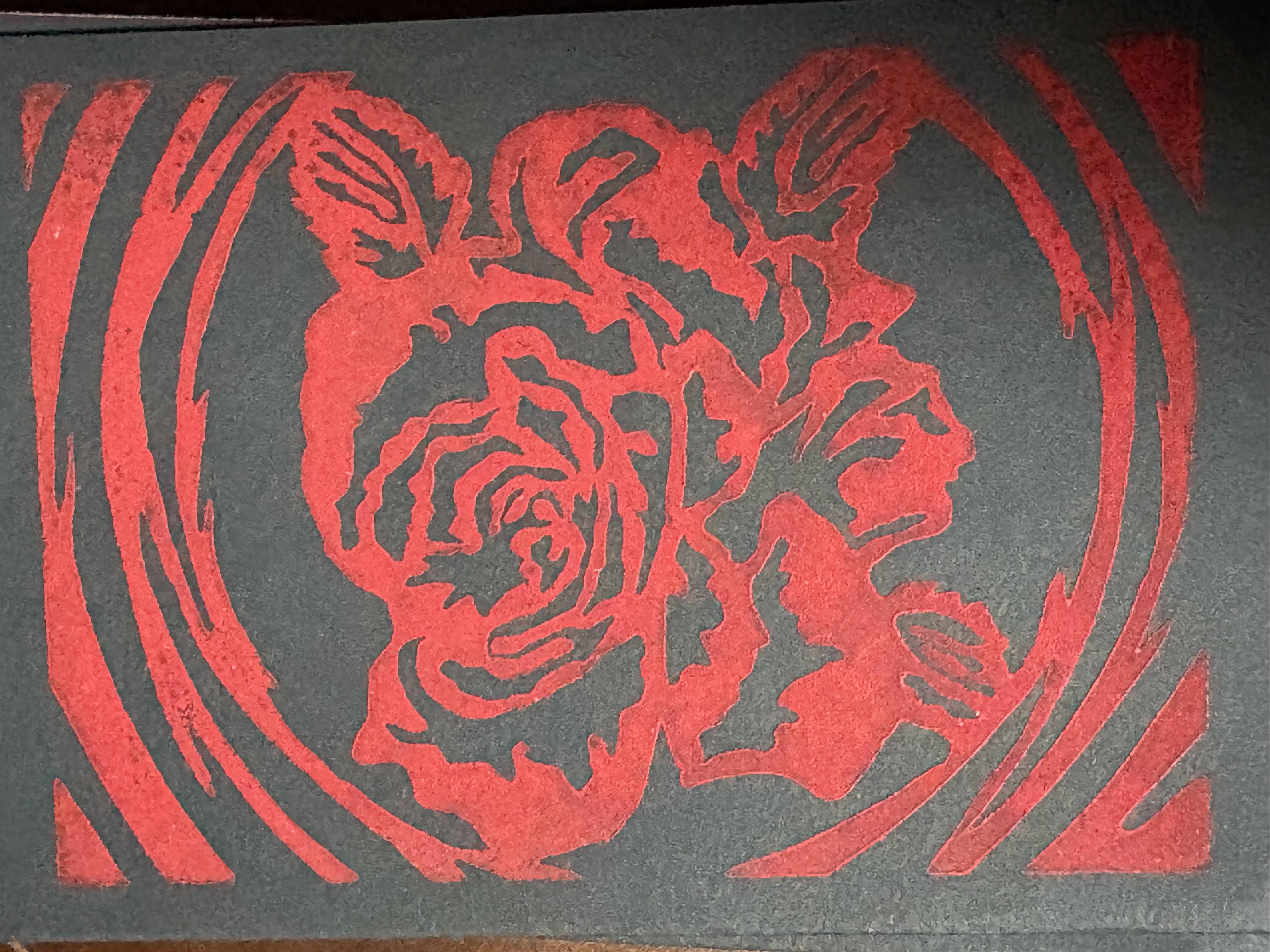 Red Rose on Charcoal Card