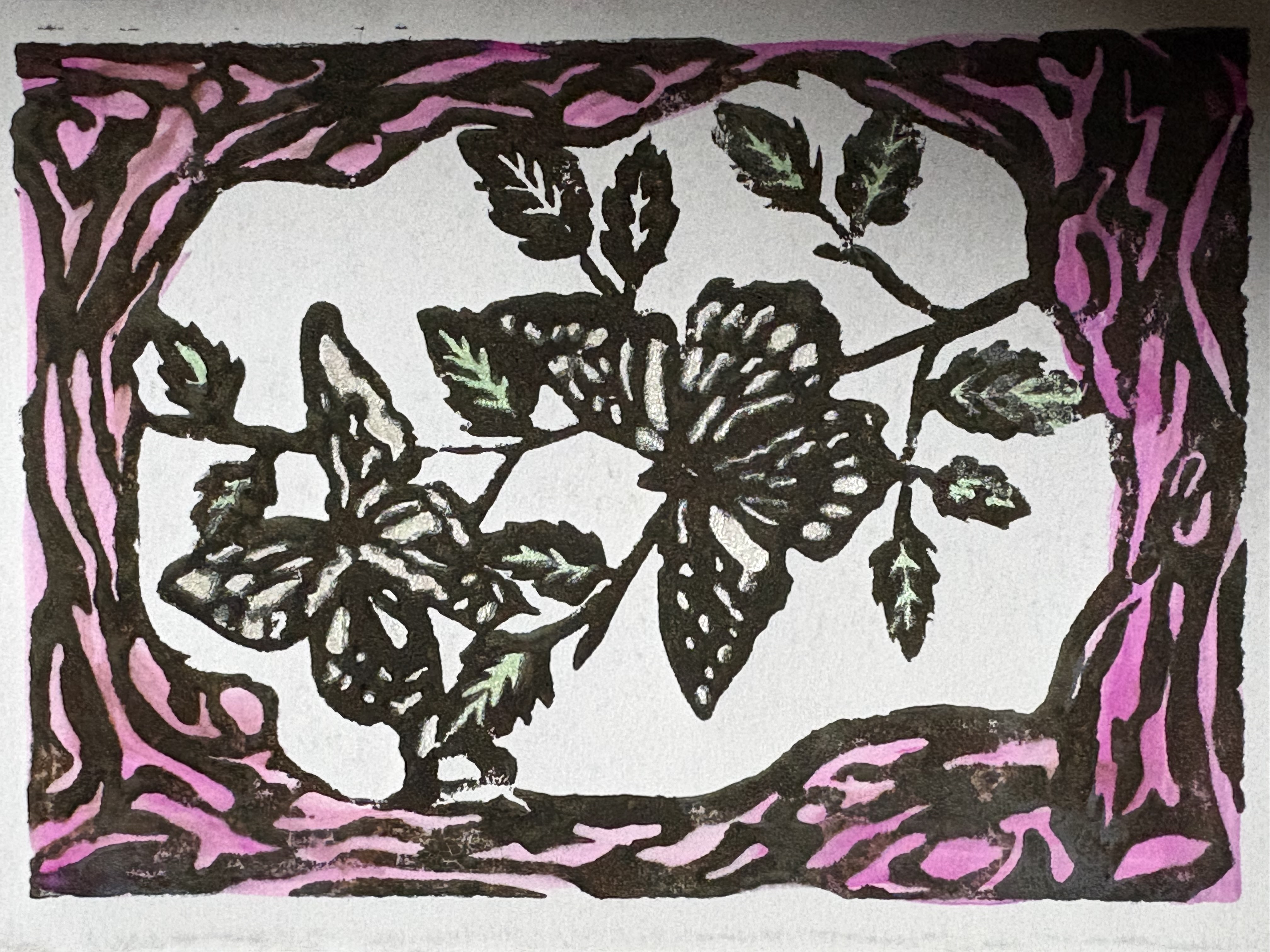 Pink Butterfly Gard Card