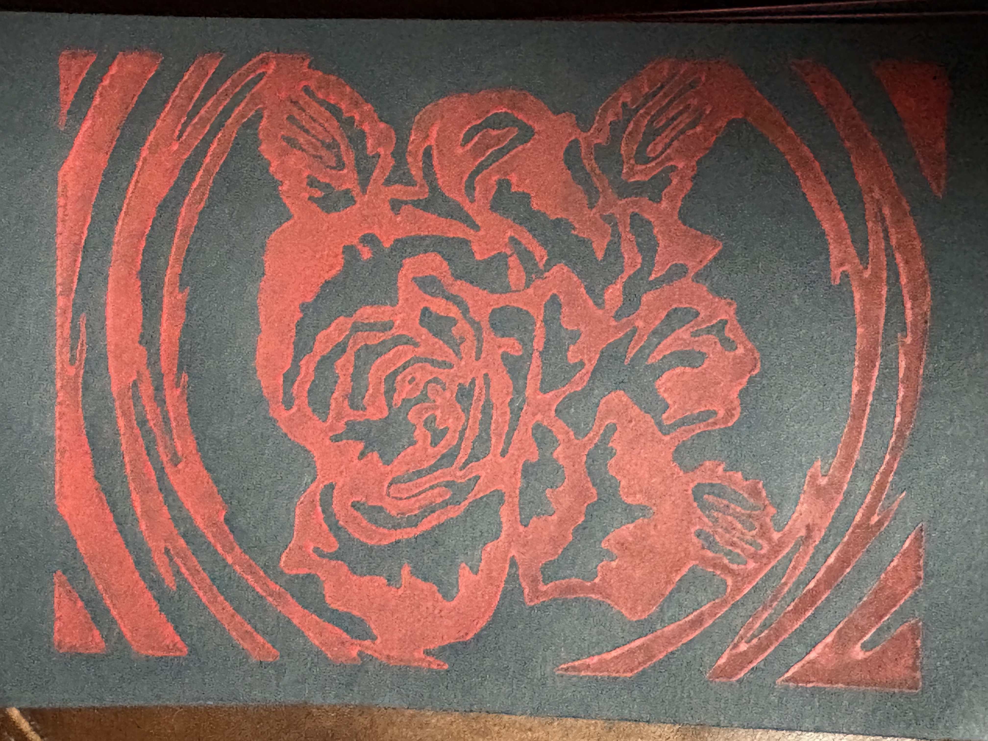 Red Rose on Charcoal Card