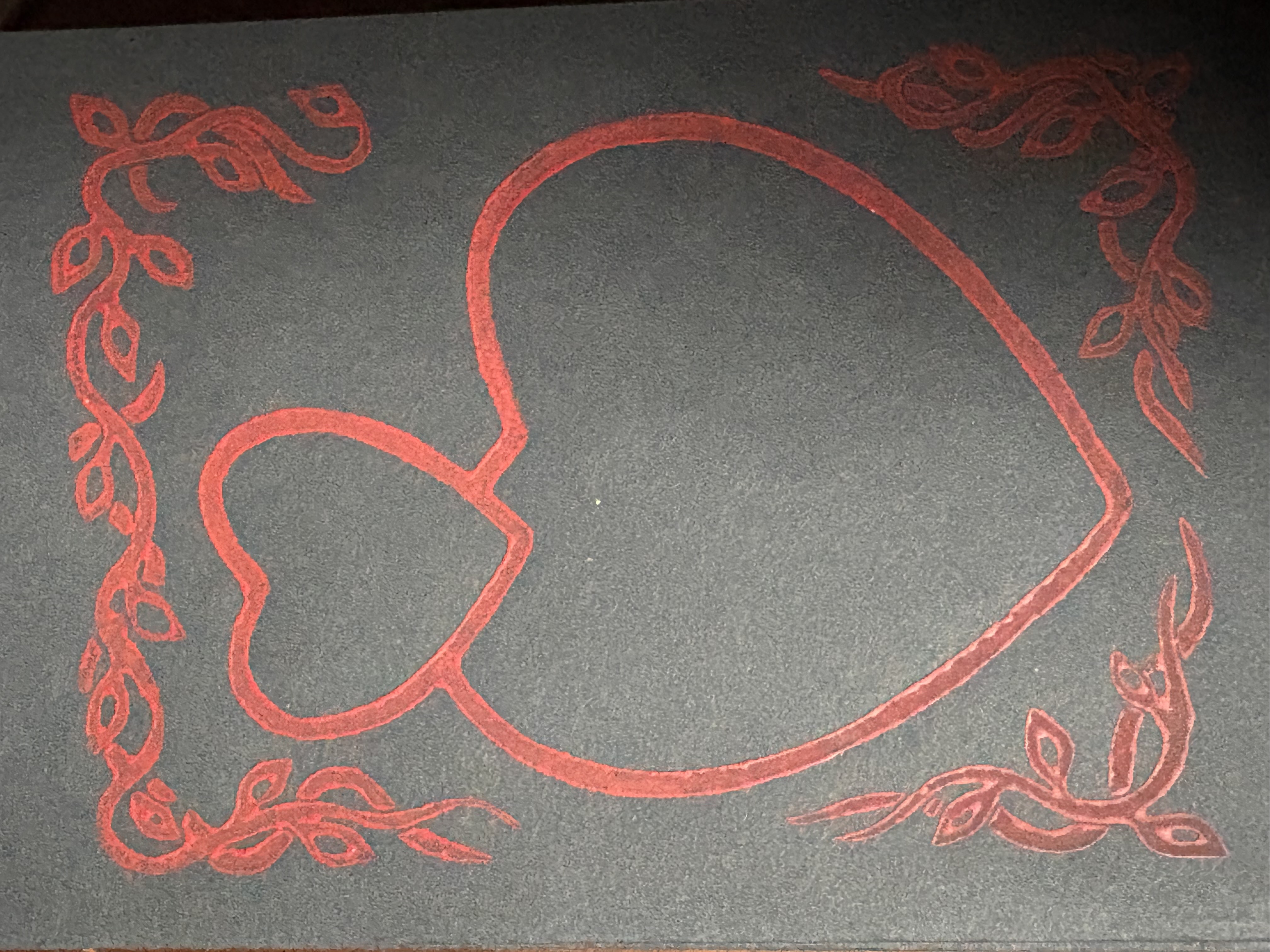 Red Hearts on Charcoal Card