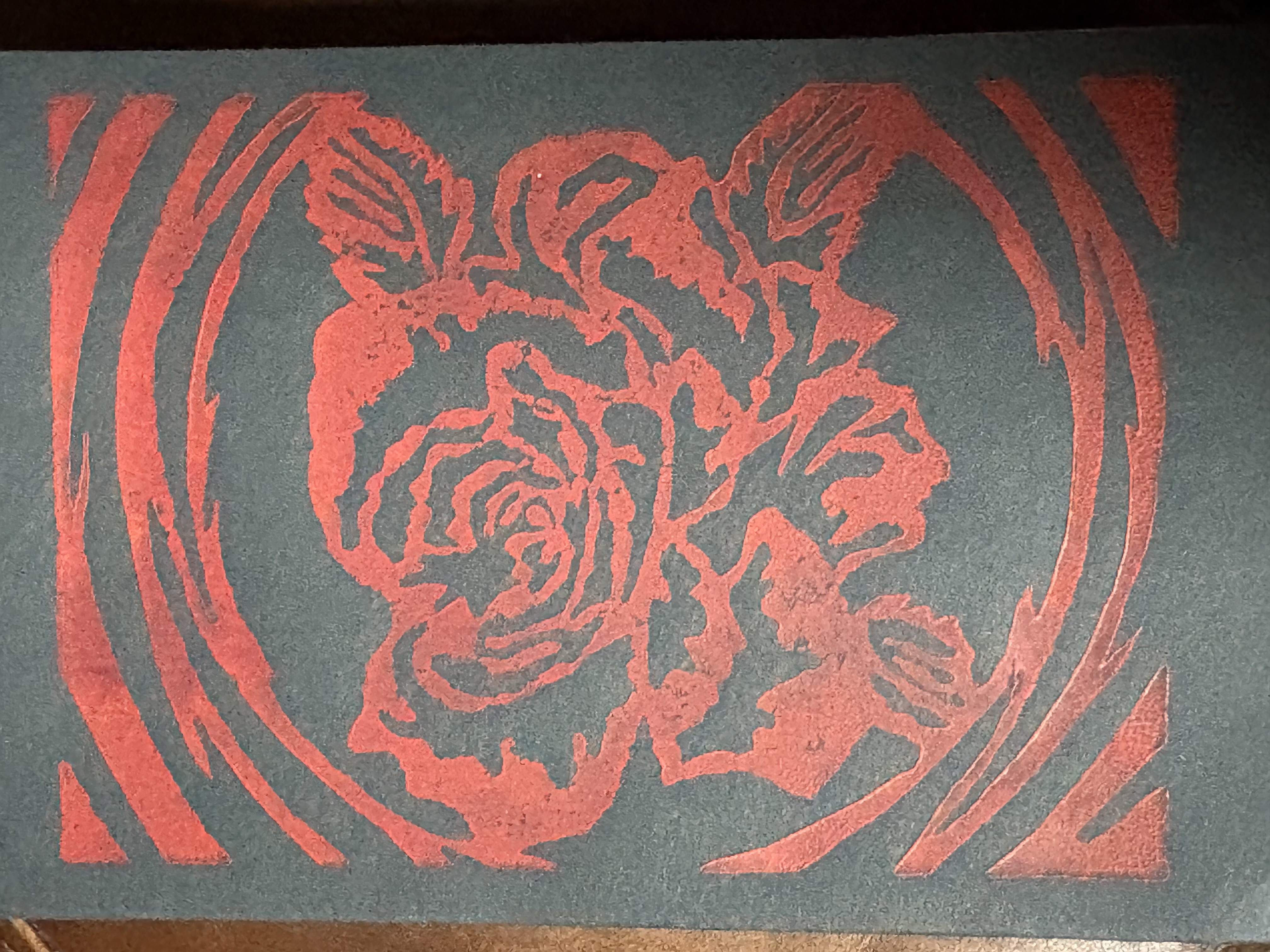 Red Rose on Charcoal Card
