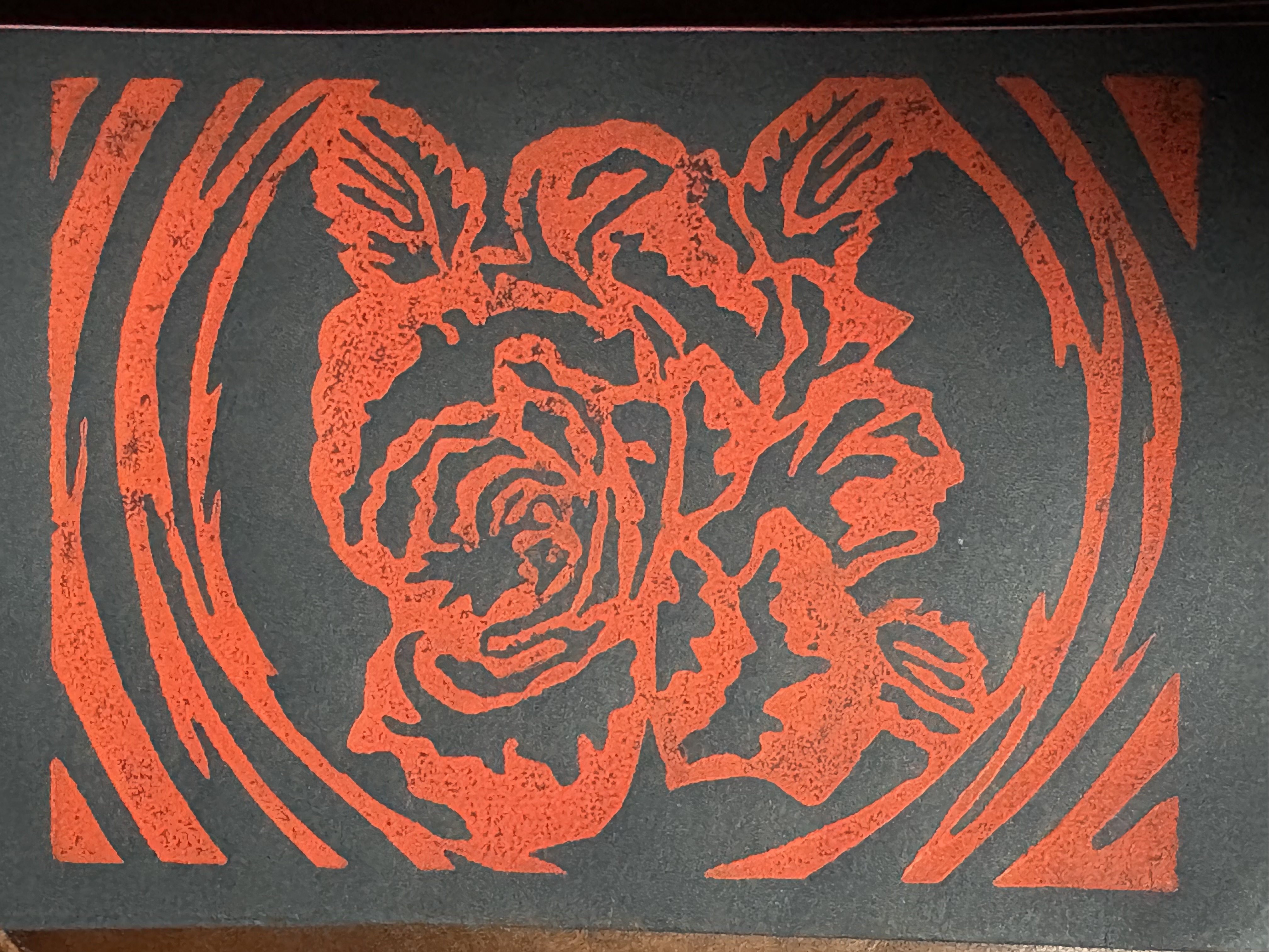 Red Rose on Charcoal Card