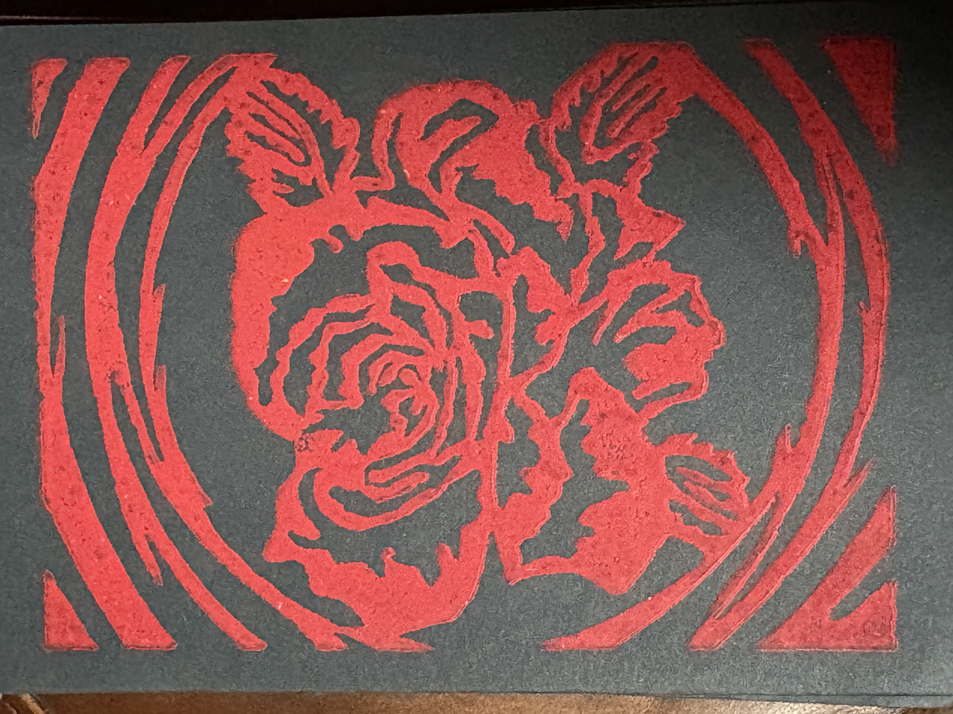 Red Rose on Charcoal Card