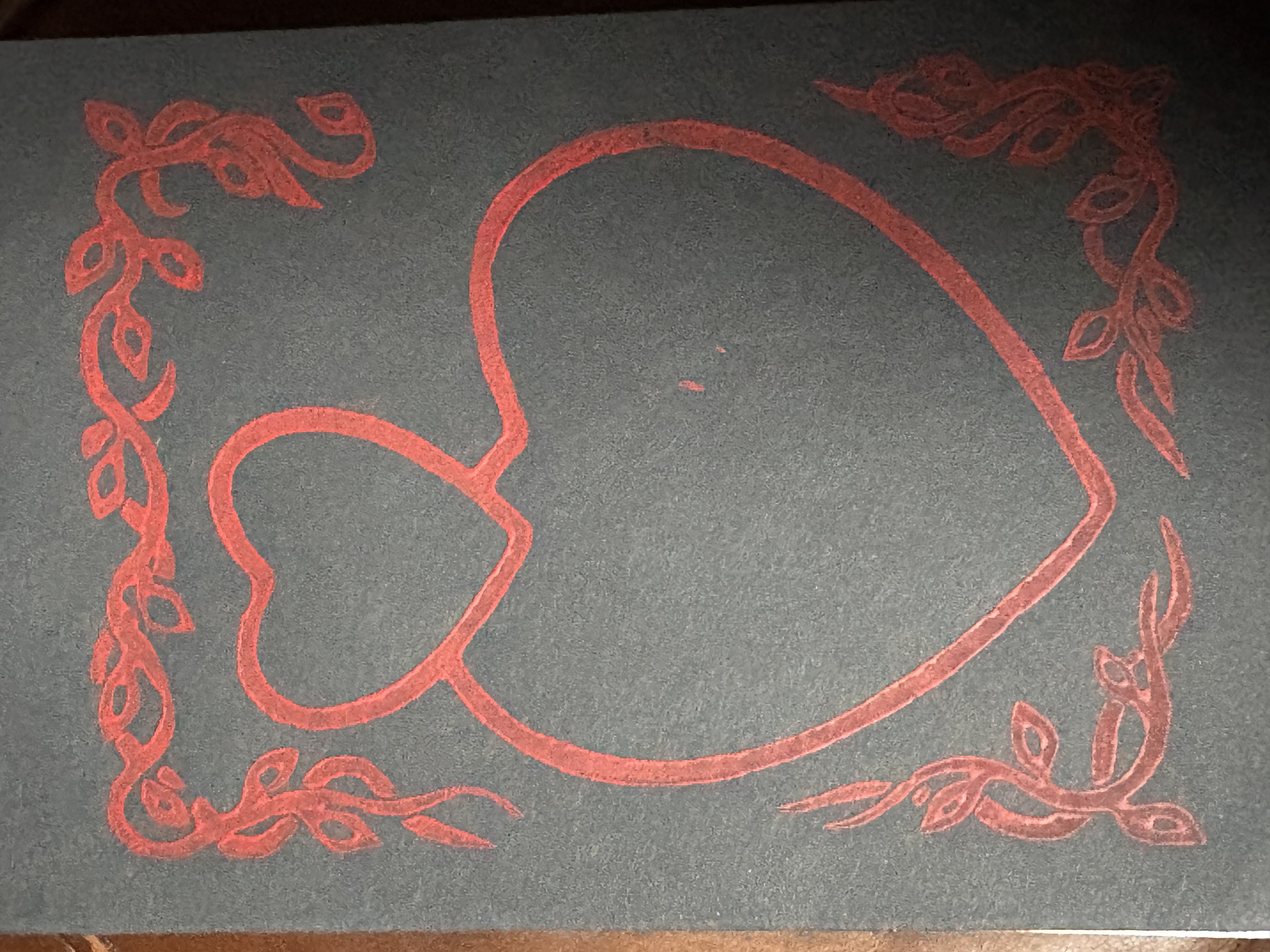 Red Hearts on Charcoal Card